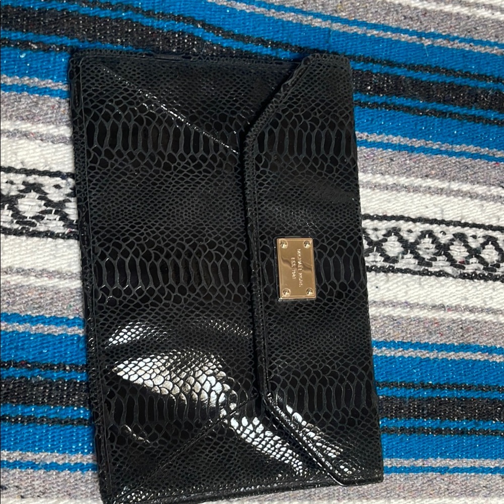 Michael Kors Black Snakeskin Clutch